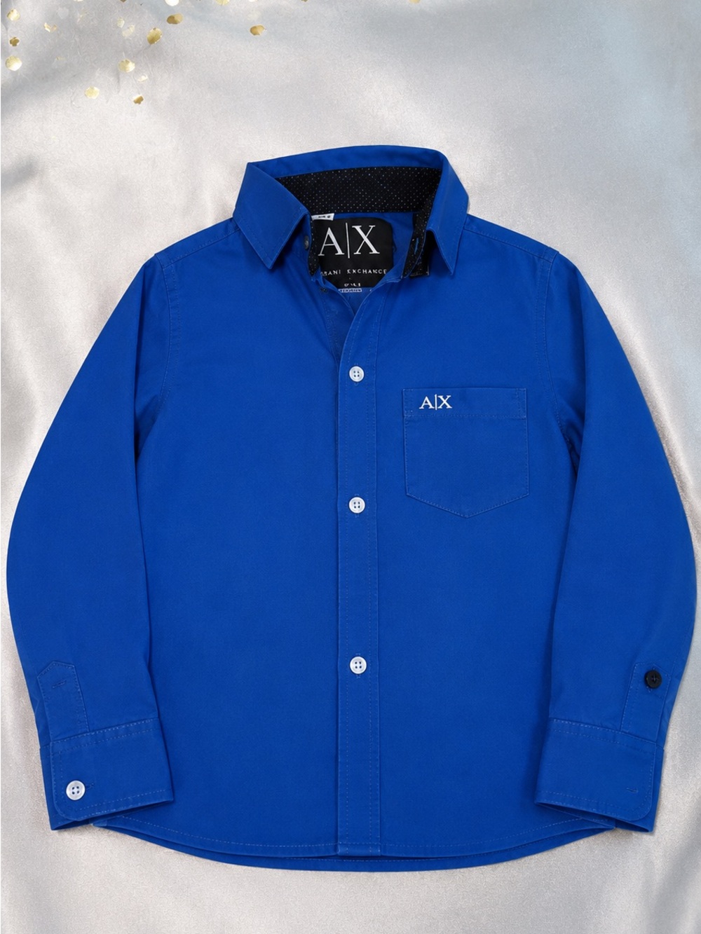 Armani Exchange Bright Blue Button-Up Shirt